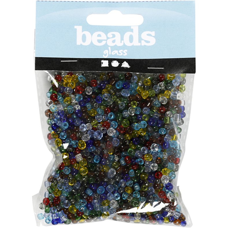 Rocaiperler, diam. 4 mm, str. 6/0, hulstr. 0,9-1,2 mm, blank transparent, 130 g/ 1 pk.