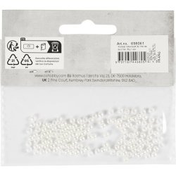 Voksperler, diam. 3 mm, hulstr. 0,7 mm, perlemor, 150 stk./ 1 pk.