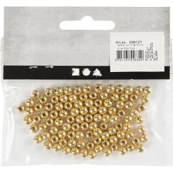 Voksperler, diam. 5 mm, hulstr. 0,7 mm, guld, 100 stk./ 1 pk.