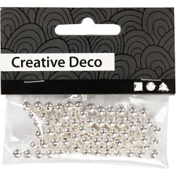 Voksperler, diam. 5 mm, hulstr. 0,7 mm, s&oslash;lv, 100 stk./ 1 pk.