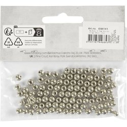 Voksperler, diam. 5 mm, hulstr. 0,7 mm, s&oslash;lv, 100 stk./ 1 pk.