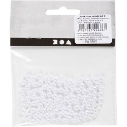 Voksperler, diam. 5 mm, hulstr. 0,7 mm, perlemor, 100 stk./ 1 pk.