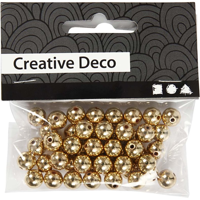 Voksperler, diam. 8 mm, hulstr. 1 mm, guld, 50 stk./ 1 pk.