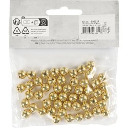 Voksperler, diam. 8 mm, hulstr. 1 mm, guld, 50 stk./ 1 pk.