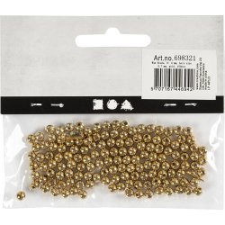 Voksperler, diam. 4 mm, hulstr. 0,7 mm, guld, 150 stk./ 1 pk.
