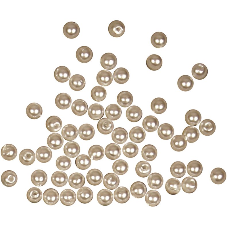 Voksperler, diam. 4 mm, hulstr. 0,7 mm, perlemor, 150 stk./ 1 pk.