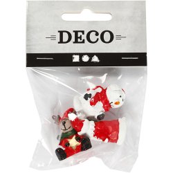 Minifigurer, julemand, rensdyr og snemand, H: 35 mm, L: 10 mm, 3 stk./ 1 pk.