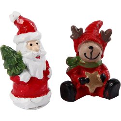 Minifigurer, julemand, rensdyr og snemand, H: 35 mm, L: 10 mm, 3 stk./ 1 pk.