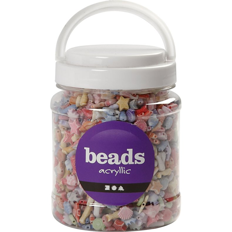 Pastelperler, str. 9-12 mm, hulstr. 1,2 mm, ca. 1600 stk., 500 g, 700 ml/ 1 ds.