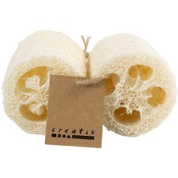 Naturlig Loofah Svamp, L: 10 cm, diam. 5,5-8 cm, lys natur, 2 stk./ 1 pk.
