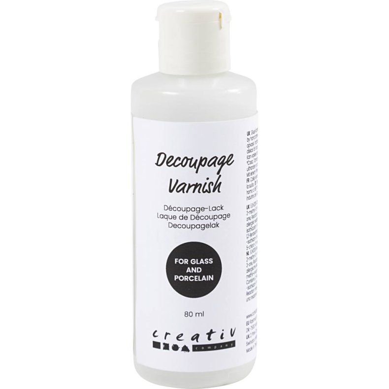 Decoupagelak, Til glas og porcel&aelig;n, 80 ml/ 1 fl.
