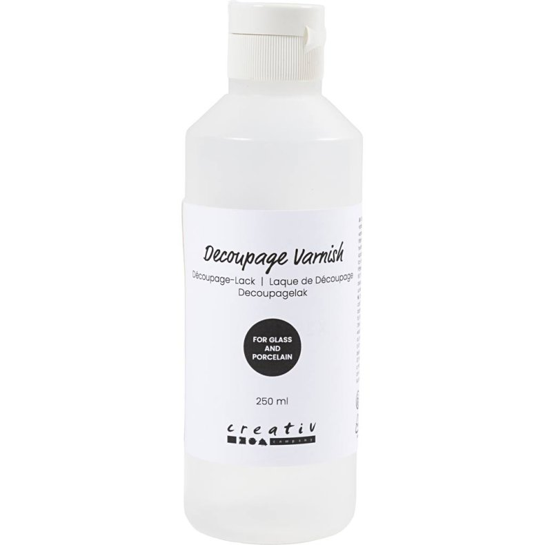Decoupagelak, Til glas og porcel&aelig;n, 250 ml/ 1 fl.