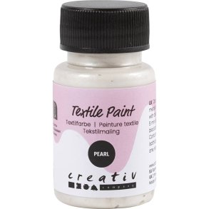 Tekstilmaling, perlemor, d&aelig;kkende, s&oslash;lv, 50 ml/ 1 fl.