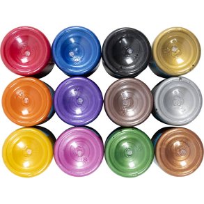 Tekstilmaling, perlemor, d&aelig;kkende, ass. farver, 10x50 ml/ 1 pk.