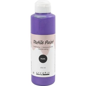 Tekstilmaling, perlemor, d&aelig;kkende, violet, 250 ml/ 1 fl.