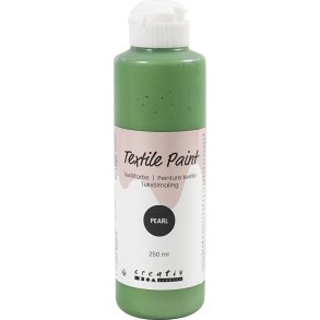 Tekstilmaling, perlemor, d&aelig;kkende, brilliantgr&oslash;n, 250 ml/ 1 fl.