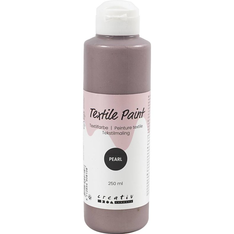 Tekstilmaling, perlemor, d&aelig;kkende, brun, 250 ml/ 1 fl.