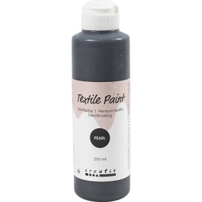 Tekstilmaling, perlemor, d&aelig;kkende, gr&aring;, 250 ml/ 1 fl.