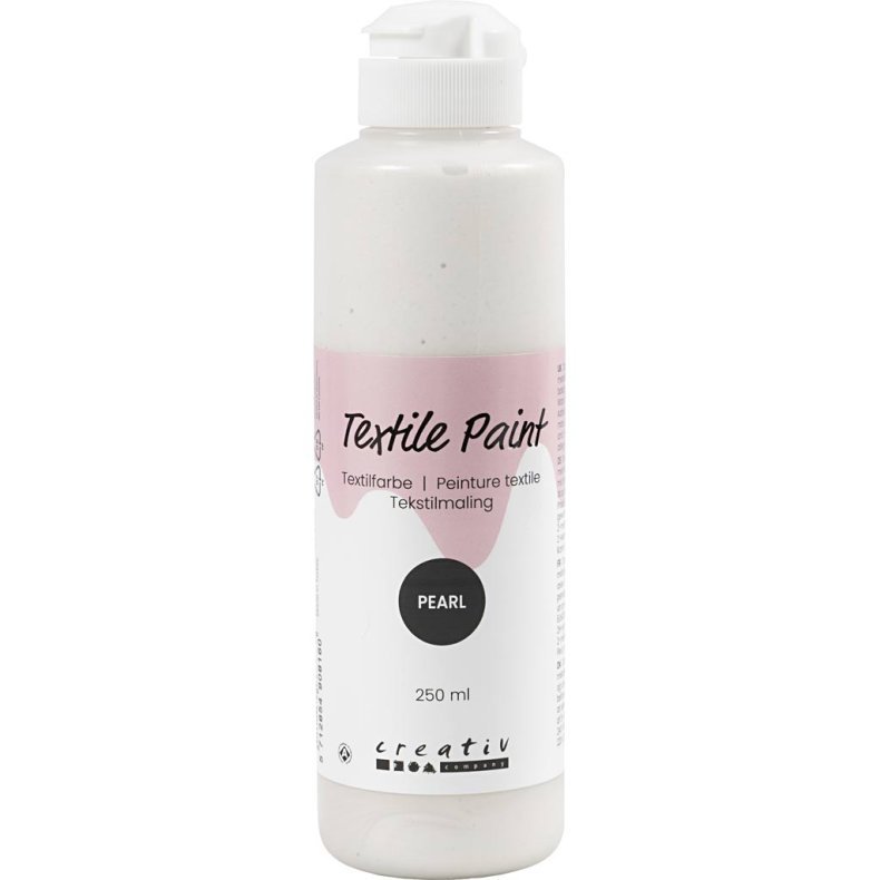 Tekstilmaling, perlemor, transparent, base, 250 ml/ 1 fl.