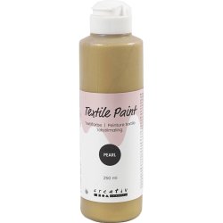 Tekstilmaling, perlemor, d&aelig;kkende, guld, 250 ml/ 1 fl.