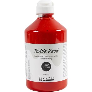 Tekstilmaling, halvd&aelig;kkende, r&oslash;d, 500 ml/ 1 fl.