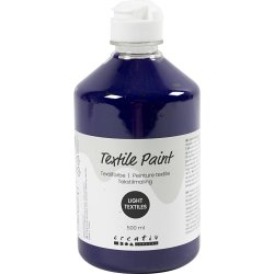 Tekstilmaling, halvd&aelig;kkende, r&oslash;dviolet, 500 ml/ 1 fl.