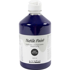 Tekstilmaling, halvd&aelig;kkende, r&oslash;dviolet, 500 ml/ 1 fl.