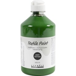 Tekstilmaling, halvd&aelig;kkende, gr&aelig;sgr&oslash;n, 500 ml/ 1 fl.