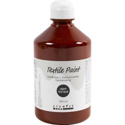 Tekstilmaling, halvd&aelig;kkende, brun, 500 ml/ 1 fl.