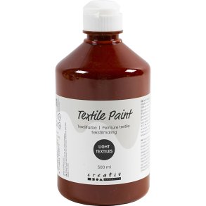 Tekstilmaling, halvd&aelig;kkende, brun, 500 ml/ 1 fl.