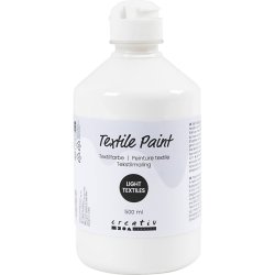 Tekstilmaling, halvd&aelig;kkende, sort, 500 ml/ 1 fl.