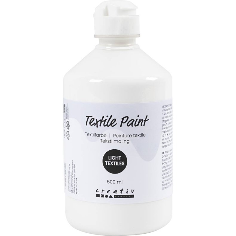 Tekstilmaling, halvd&aelig;kkende, sort, 500 ml/ 1 fl.