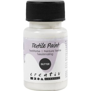 Tekstilmaling, glitter, transparent, base, 50 ml/ 1 fl.