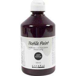Tekstilmaling, halvd&aelig;kkende, aubergine, 500 ml/ 1 fl.