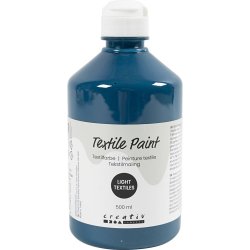 Tekstilmaling, halvd&aelig;kkende, turkisbl&aring;, 500 ml/ 1 fl.