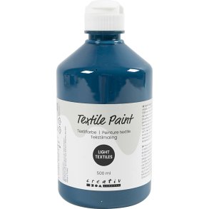 Tekstilmaling, halvd&aelig;kkende, turkisbl&aring;, 500 ml/ 1 fl.