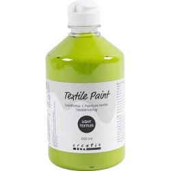 Tekstilmaling, halvd&aelig;kkende, kiwi, 500 ml/ 1 fl.
