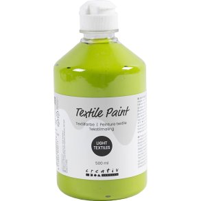 Tekstilmaling, halvd&aelig;kkende, kiwi, 500 ml/ 1 fl.