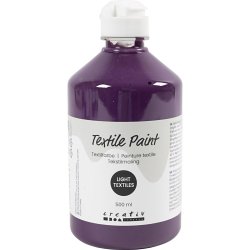 Tekstilmaling, halvd&aelig;kkende, lavendel, 500 ml/ 1 fl.