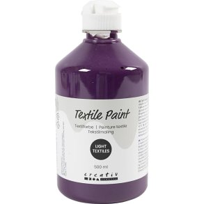 Tekstilmaling, halvd&aelig;kkende, lavendel, 500 ml/ 1 fl.