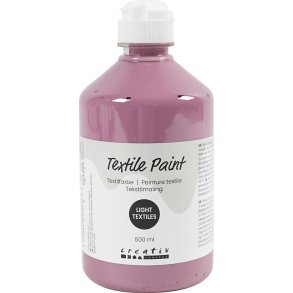Tekstilmaling, halvd&aelig;kkende, m&oslash;rk rosa, 500 ml/ 1 fl.