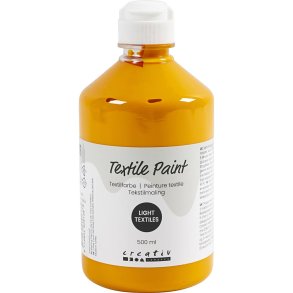 Tekstilmaling, halvd&aelig;kkende, sennepsgul, 500 ml/ 1 fl.