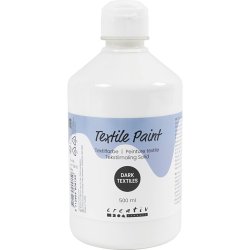 Tekstilmaling Solid, d&aelig;kkende, d&aelig;khvid, 500 ml/ 1 fl.