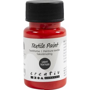 Tekstilmaling, halvd&aelig;kkende, r&oslash;d, 50 ml/ 1 fl.