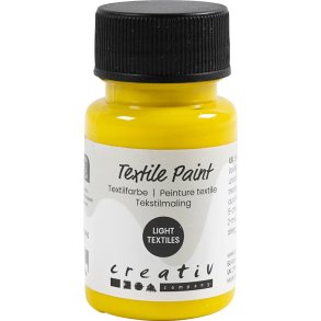 Tekstilmaling, halvd&aelig;kkende, prim&aelig;r gul, 50 ml/ 1 fl.