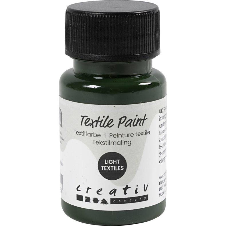 Tekstilmaling, halvd&aelig;kkende, olivengr&oslash;n, 50 ml/ 1 fl.