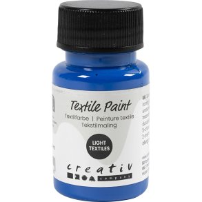 Tekstilmaling, halvd&aelig;kkende, prim&aelig;r bl&aring;, 50 ml/ 1 fl.