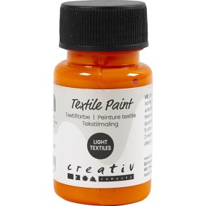 Tekstilmaling, halvd&aelig;kkende, orange, 50 ml/ 1 fl.