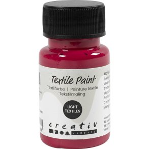 Tekstilmaling, halvd&aelig;kkende, prim&aelig;r r&oslash;d, 50 ml/ 1 fl.