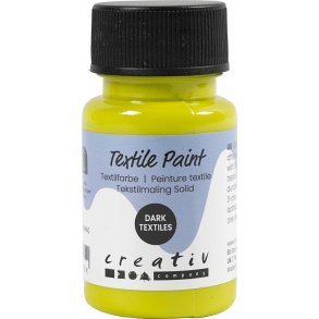 Tekstilmaling Solid, d&aelig;kkende, kiwi, 50 ml/ 1 fl.